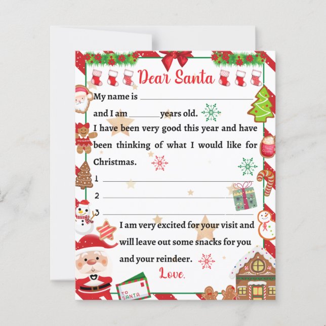 Crianças festivas querida Papai noel folha de pape (Frente)