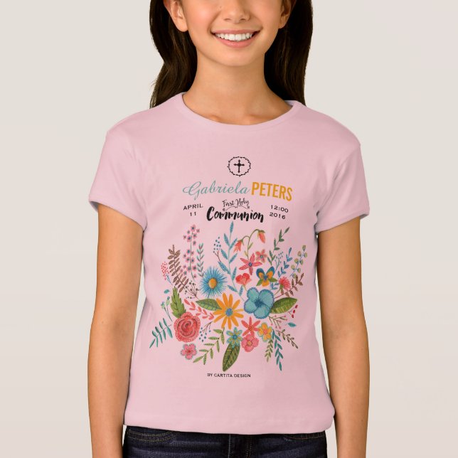 Crianças Florais da Primeira Comunhão | T-shirt (Frente)