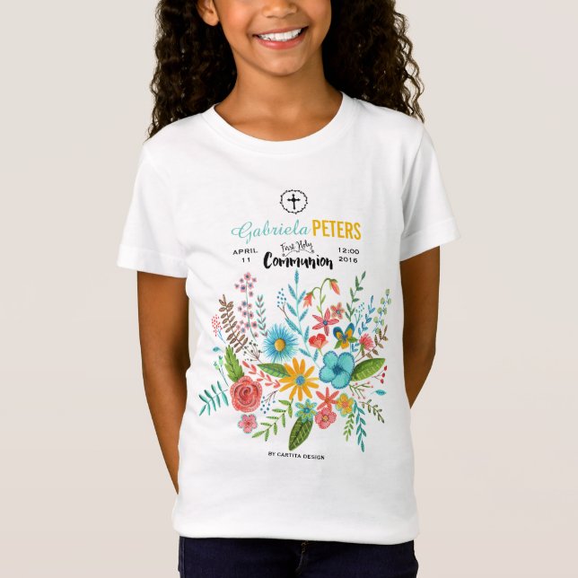 Crianças Florais da Primeira Comunhão | T-shirt (Frente)