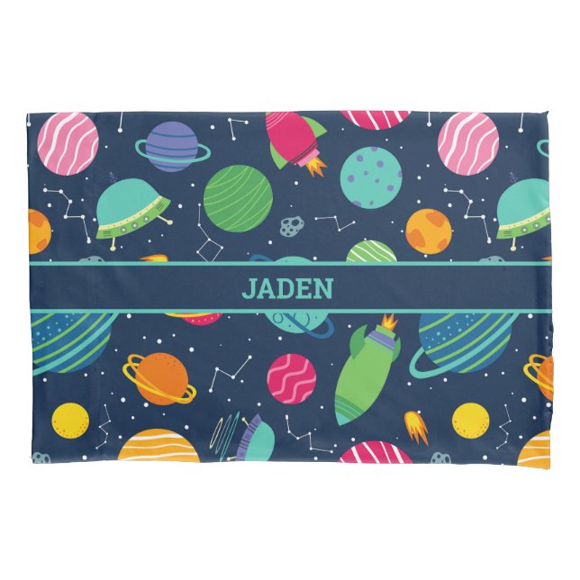 Crianças Foguetes Espaciais Exteriores Planetas Co (Frente)