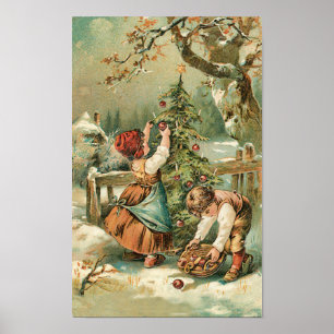 Crianças ganham Poster de maçã de Natal