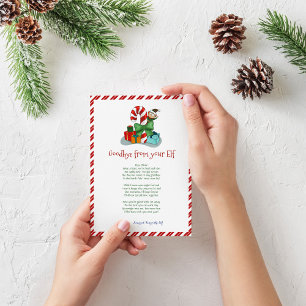 Crianças Garoto de Natal Elf Adeus Carta Convite