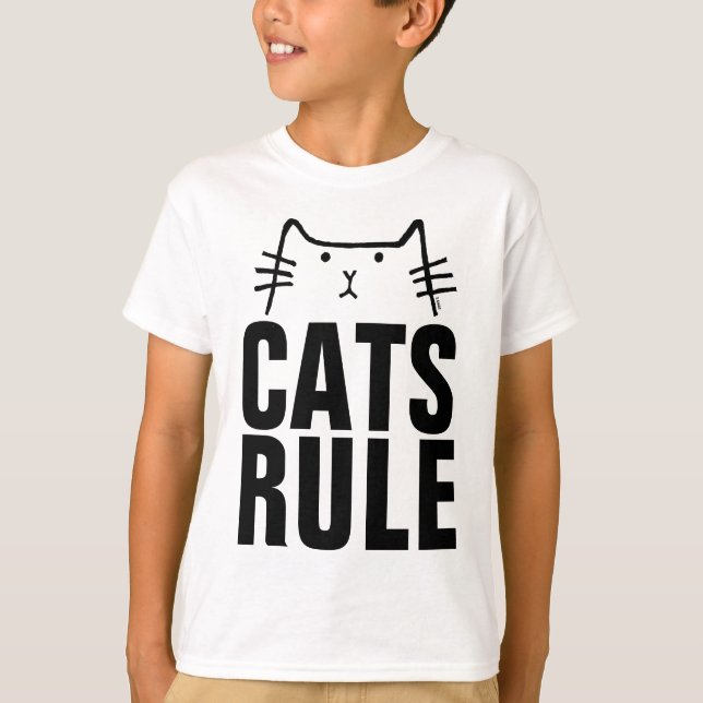 Crianças GATOS REGEM T-shirts Engraçadas (Frente)