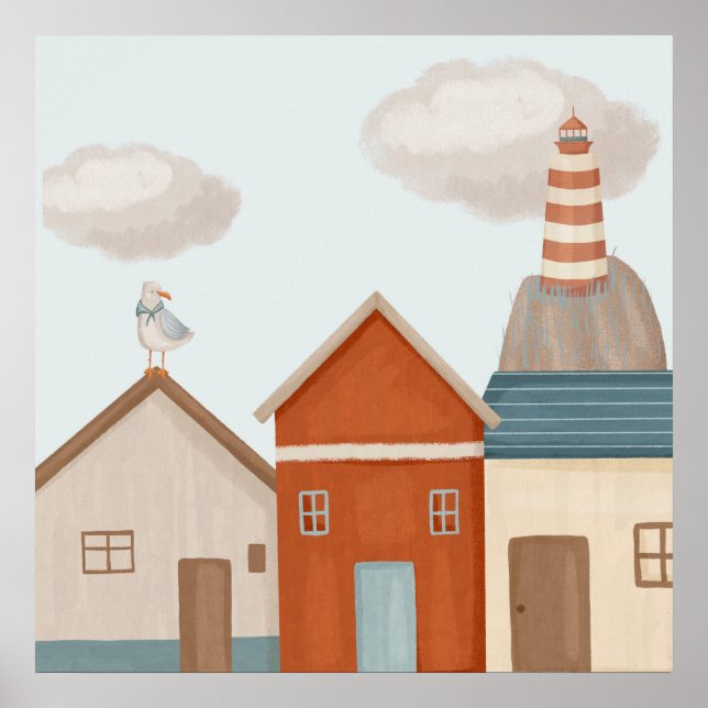 Crianças Impressão de Arte Costeira (Frente)