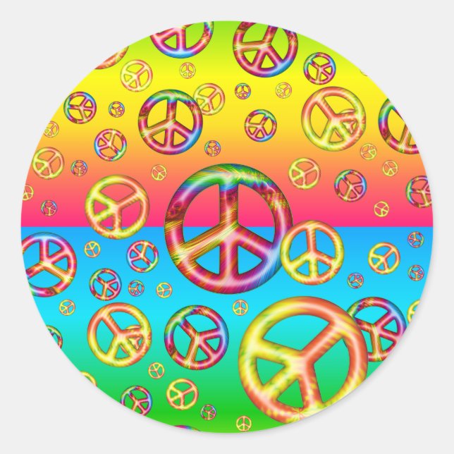 Crianças Loucas, Colores De Autocolantes De Paz (Frente)