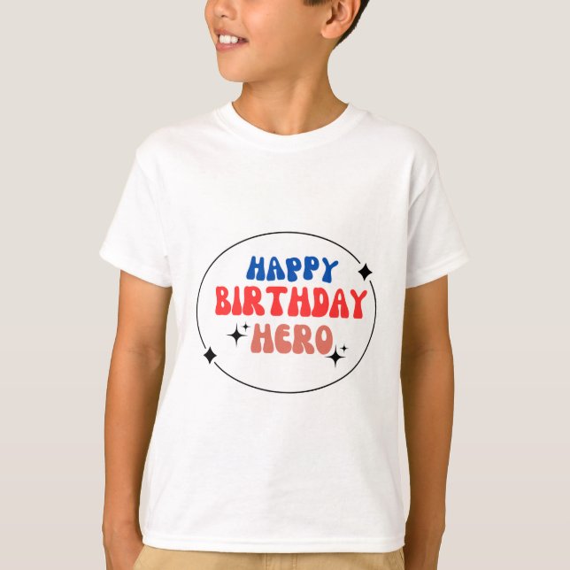 Crianças Menino Básico T-Shirt feliz herro (Frente)