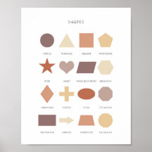 Crianças neutras aprendendo forma poster