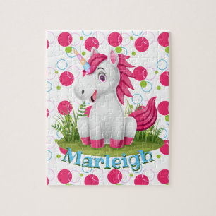 Crianças Nome Cute Unicorn Quebra-cabeça Learnin