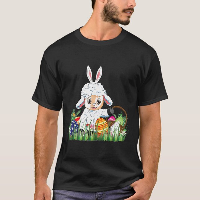 Crianças páscoas Ovelino Camisa Páscoa doce L (Frente)