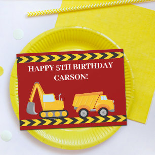 Crianças Personalizadas Dump Truck Red Boys Birthd