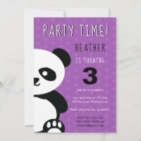 Crianças Personalizadas Panda Kawaii Convite de An