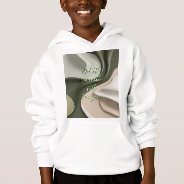 Crianças pullover hoodie em na moda gráfico (Frente)