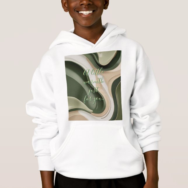 Crianças pullover hoodie em na moda gráfico (Frente)