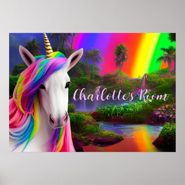 Crianças Roteiro de Cotação Poster Unicorn Wall Ar (Frente)