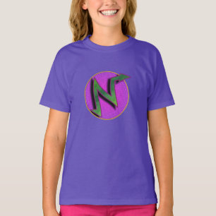 Crianças Super Herói "N" Insígnia T-Shirt