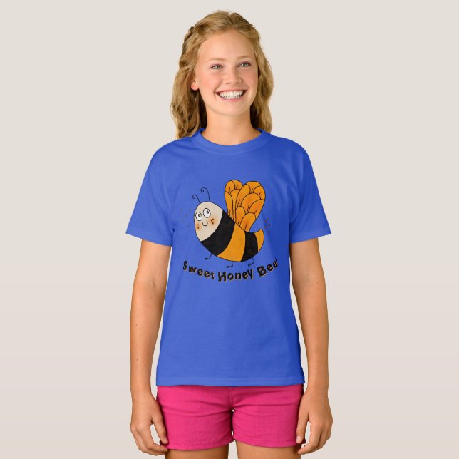 Crianças T Camisa com Gráfico de Abelhas (Frente Completa)