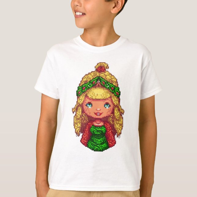 Crianças T-shirt garota de Natal (Frente)