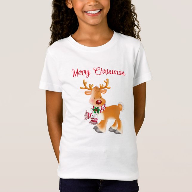 Crianças T-Shirt Holiday Rudolph (Frente)