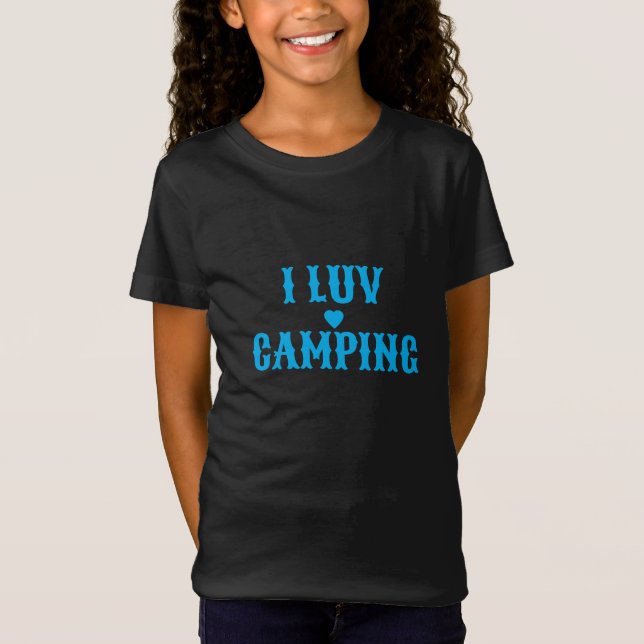 Crianças T-Shirt I Luv Camping (Frente)