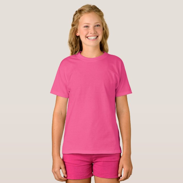 Crianças, T-Shirt Rosa / Personalizar (Frente Completa)