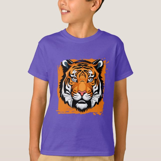 Crianças Tigre de Camisa T (Frente)