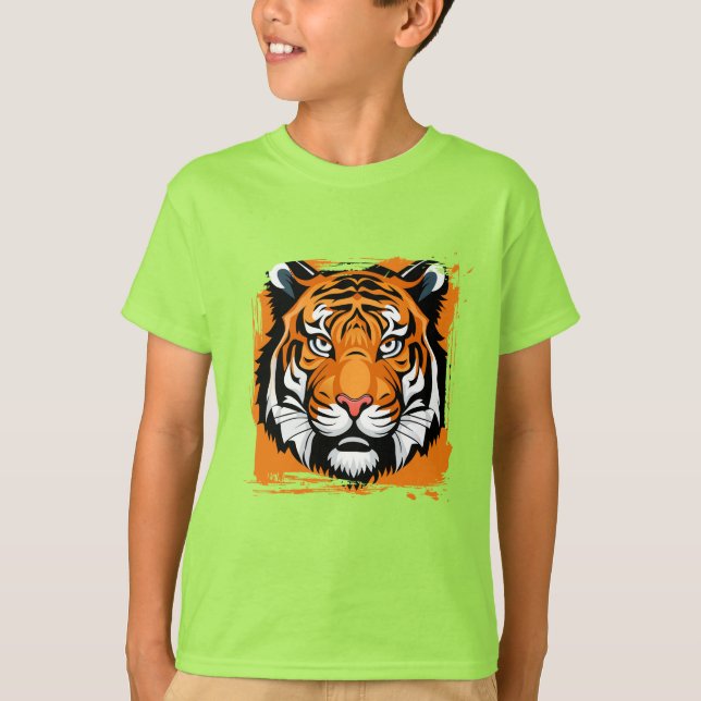 Crianças Tigre de Camisa T (Frente)