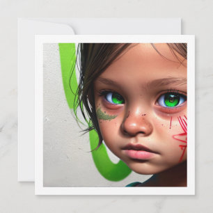 Crianças Tribais   Menina Futurista de Olhos Verde