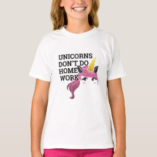 Crianças Unicorn T-Shirt - "Eu não faço trabalho d