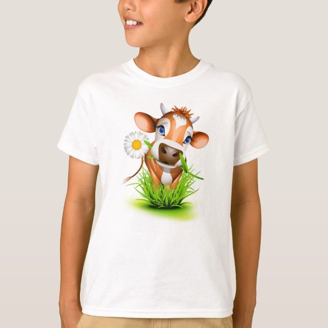 Crianças Vaca T-Shirt (Frente)