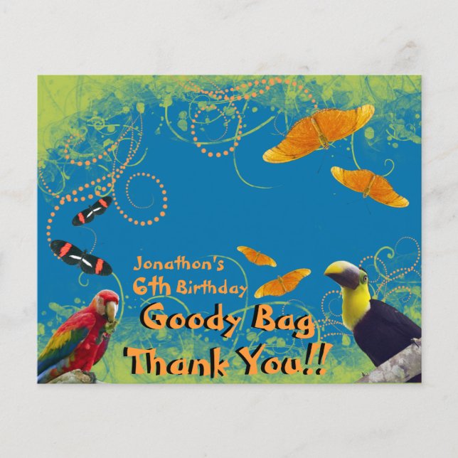 Crianças Zoo Aniversário Goody Bag Topper (Frente)
