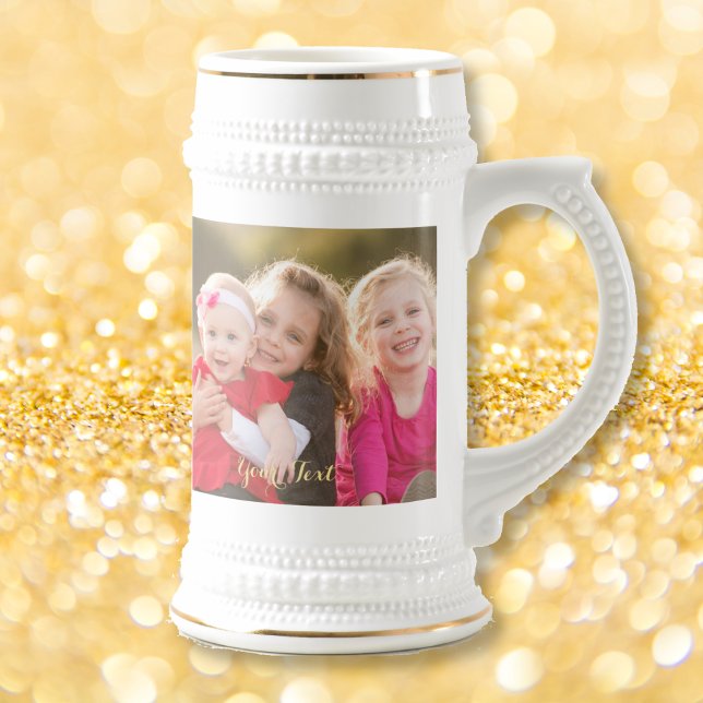 Criar o legado personalizado da Caneca de cerveja  (Create Custom Beautiful Beer Lover Stein Photo Mug)