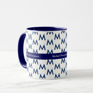 criar seu próprio azul do monograma da caneca