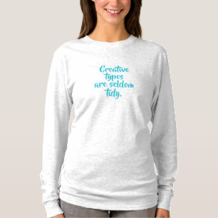 Criativa: Camiseta de Longa Folha das Mulheres Eng
