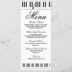 Criativo Músicos Piano Keys Menu de Casamento