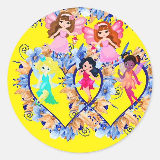 criaturas florestais clássicas de adesivo redondo (Frente)