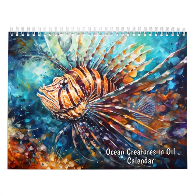 Criaturas Oceânicas em Óleo – Calendário (Capa)