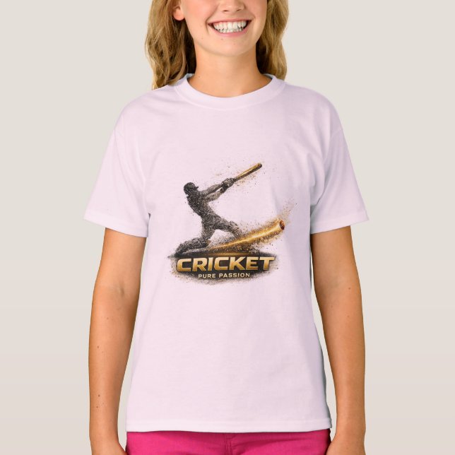 Cricket Pure Passion Gold Motion Girls’ T-Shirt (Frente)
