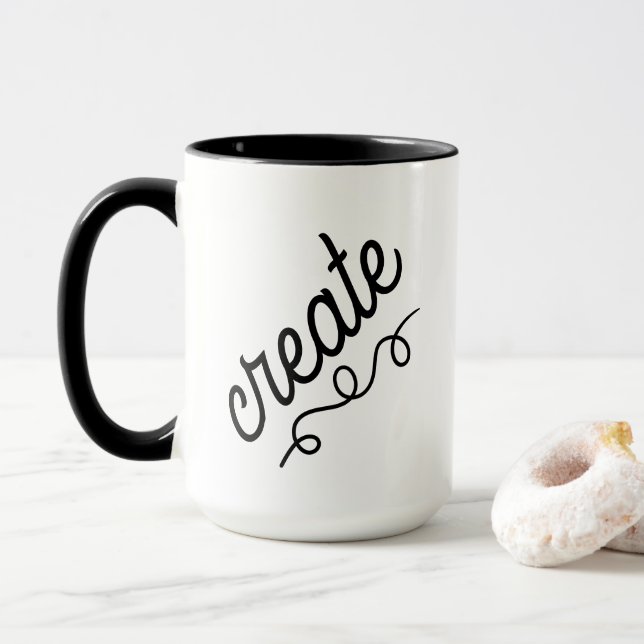 Crie a caneca preta e branca do café (Com Donut)