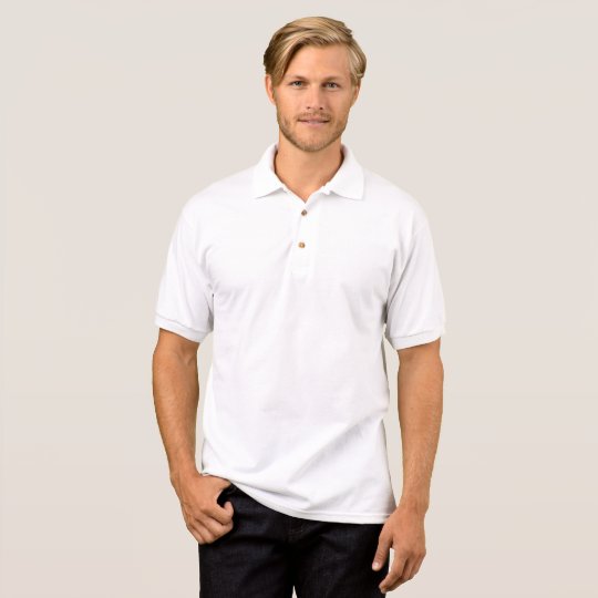 Camisa Polo Jersey Masculina Gildan , Branco
