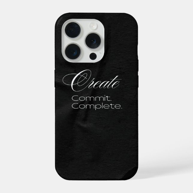 'Crie. Comprometa-se. Conclua.' Tipografia Minimal (Verso)