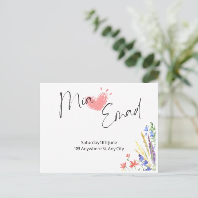 Crie meu convite de casamento (Em pé/Frente)