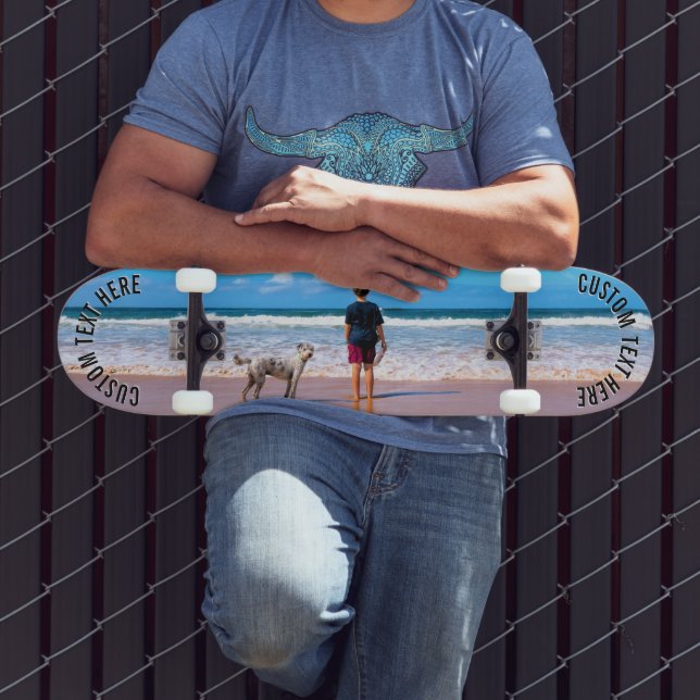 Crie o Presente de Skate com Foto do Seu Pet Texto (Ao ar livre 3)