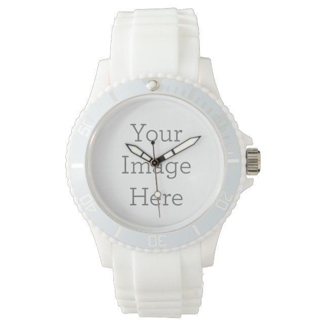 Silicone Branco Sporty Relógio (Frente)
