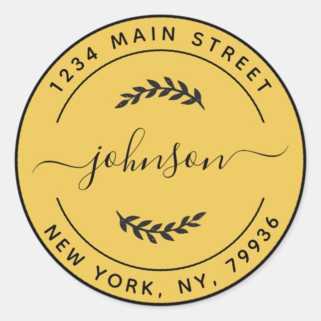 Crie o Seu Próprio Autocolante Redondo Dourado e P (Frente)