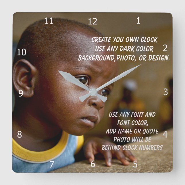 CRIE O SEU PRÓPRIO RELÓGIO DE PAREDE QUADRADA (Frente)