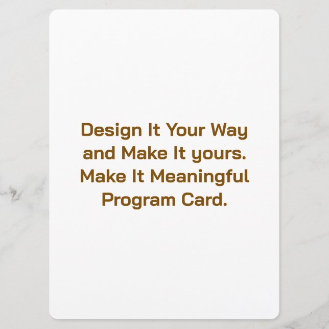 Crie seu Cartão de Programa Personalizado 6,5" x 8 (Frente)