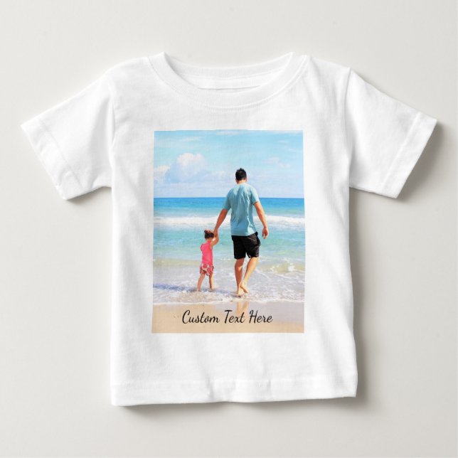 Crie seu presente de camiseta de bebê com foto per (Frente)