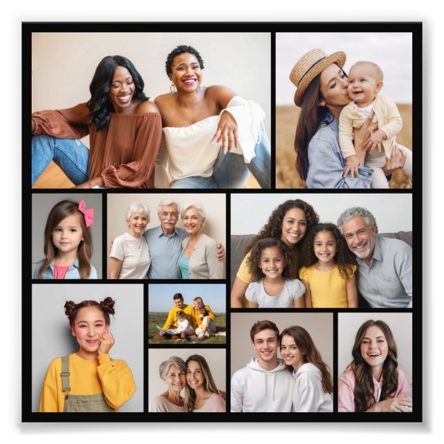 Crie seu próprio 10 Foto de Colagem de Fotos Alarg (Frente)