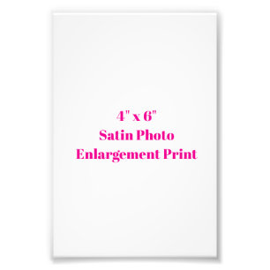 Crie Seu Próprio Aumento de Foto de Seda 4" x 6" P