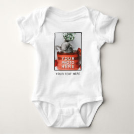 Crie Seu Próprio Bebê Camiseta com Foto e Texto Pe